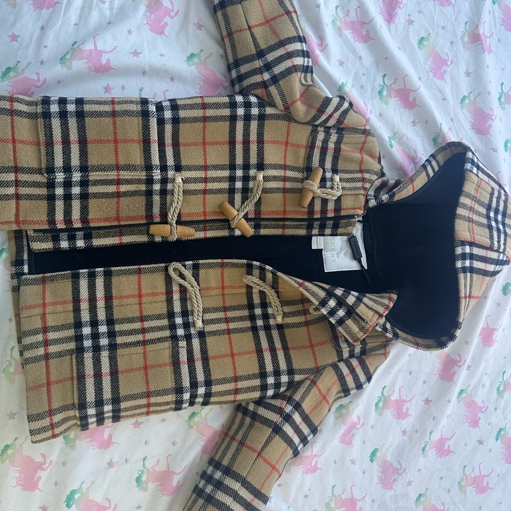 Burberry Tan and Black Classic Plaid Jacket